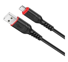 HOCO X59/ USB кабель Micro/ 2m/ 2.4A/ Нейлон/ Black