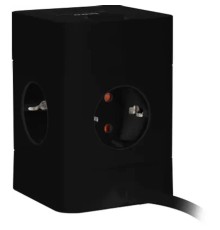 BURO BU-PTE4.1UC-B 1.5м (4 розетки) черный (коробка) {2090201}