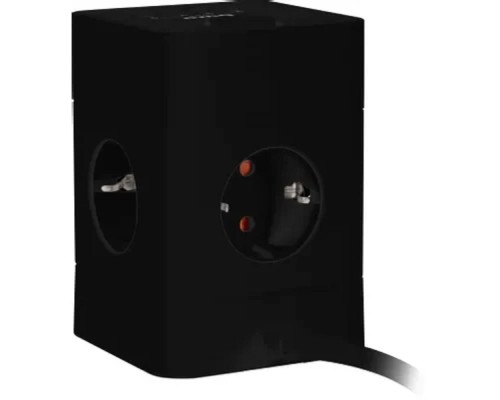 [Сетевые фильтры] BURO BU-PTE4.1UC-Plus-B 1.5м (4 розетки) черный (коробка) {2090213}