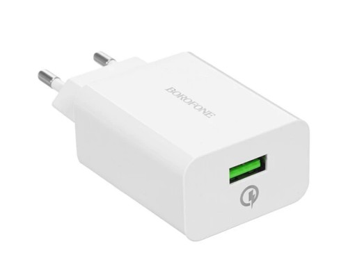 [Аксессуар] BOROFONE BA21A/ Сетевое ЗУ/ QC 3.0/ 1 USB/ Выход: 5V_9V_12V, 18W/ White