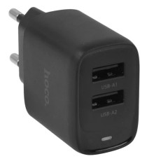 HOCO C141A/ Сетевое ЗУ/ 2 USB/ Выход: 12W/ Black