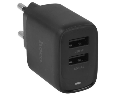 [Аксессуар] HOCO C141A/ Сетевое ЗУ/ 2 USB/ Выход: 12W/ Black