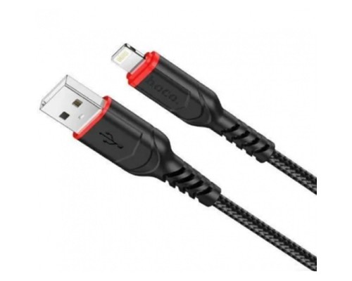 [кабели] HOCO X59/ USB кабель Lightning/ 2m/ 2.4A/ Нейлон/ Black
