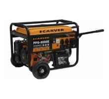 Генератор CARVER PPG- 8000Е бензин { (LT-190F, 6,0/6,5кВт, 220В, бак 25л,эл.ст, кол/рук. медь) }