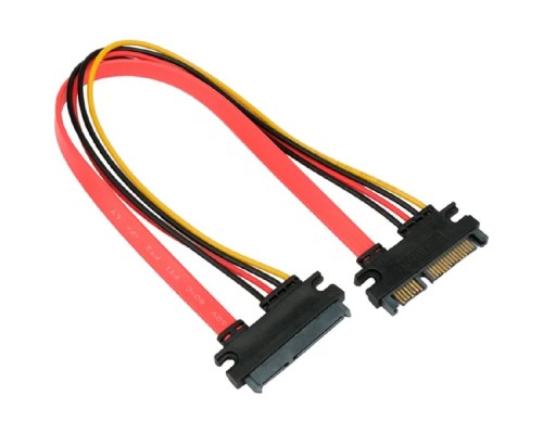 [кабели] Cablexpert Кабель-удлинитель интерфейсный SATA CC-SATAMF-715-30CM, Sata 7+15pin, медн.проводник, 30см, пакет