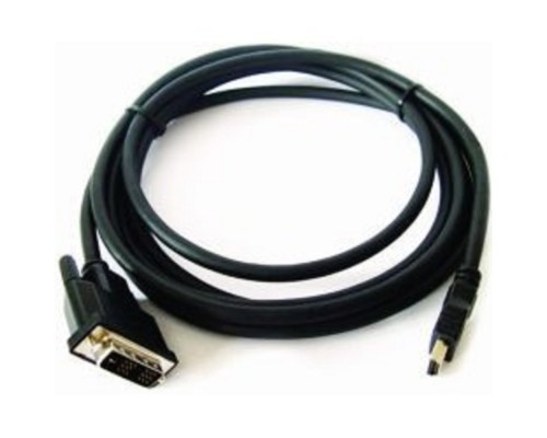 [кабели] Кабель HDMI-DVI Cablexpert CC-HDMI-DVI-15, 19M/19M, single link, медь, позол.разъемы, экран, 4.5м, черный, пакет