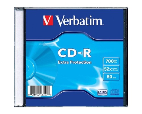 [Диск] Verbatim Диски CD-R 700Mb 80 min 48-х/52-х (Slim case)[43347] (отпускать по штучно)