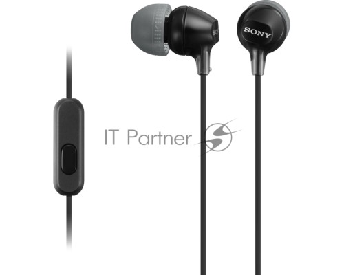 Гарнитура вкладыши Sony MDREX15APB.CE7 1.2м черный проводные (в ушной раковине)