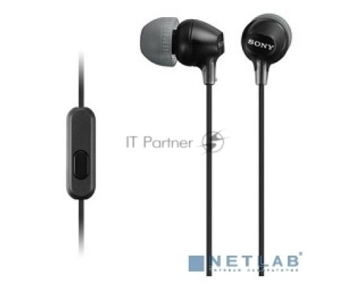 Гарнитура вкладыши Sony MDREX15APB.CE7 1.2м черный проводные (в ушной раковине)