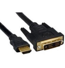 Кабель HDMI-DVI Cablexpert CC-HDMI-DVI-7.5MC, 19M/19M, single link, медь, позол.разъемы, экран, 7.5м, черный, пакет