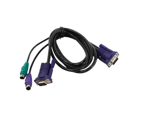 [Переключатель] D-Link DKVM-CB/B1A Кабель KVM длиной 1,8 м с разъемами VGA и PS/2 для DKVM-4K/B