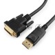 Кабель DisplayPort-DVI Gembird/Cablexpert  1м, 20M/19M, черный, экран, пакет(CC-DPM-DVIM-1M)