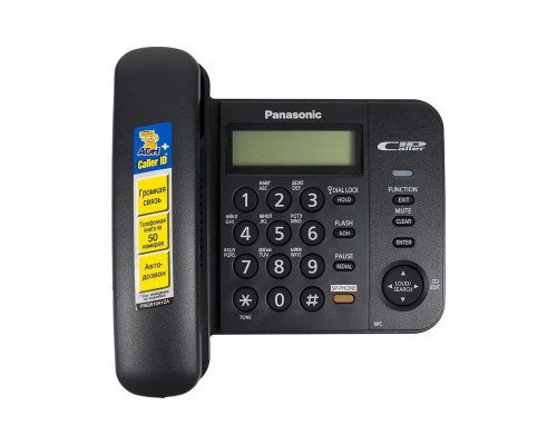 [Телефон] Panasonic KX-TS2358RUB (черный) {АОН,Caller ID,ЖКД,блокировка набора,выключение микрофона,кнопка 