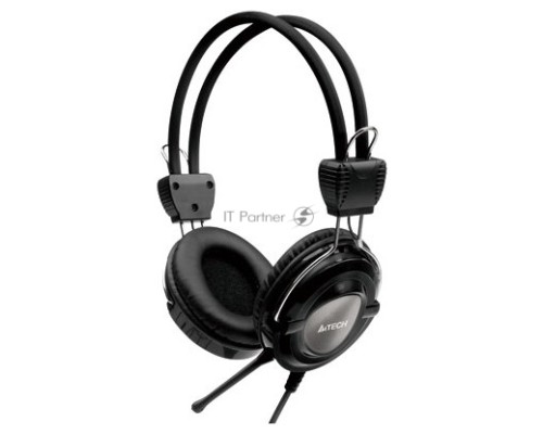 Наушники A4Tech HS-19-1, Grey {Гарнитура стерео, мониторного типа, динамик 40мм 20-20000Гц 32 Ом 102дБ, микрофон фикс 50дБ, амбешуры съемные, кабель 2m 3.5 jack 3pin}