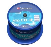 43343 Диски CD-R Verbatim 50шт, 700MB 52-x, CRYSTAL AZO, Cake Box 