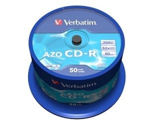 [Диск] 43343 Диски CD-R Verbatim 50шт, 700MB 52-x, CRYSTAL AZO, Cake Box 