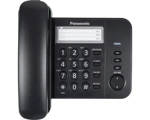 [Телефон] Panasonic KX-TS2352RUB (черный) {индикатор вызова,порт для доп. телеф. оборуд.,4 уровня громкости звонка}