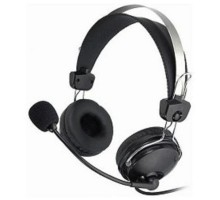 A4Tech HS-7P, Черный {Гарнитура стерео, монитор. типа, закрытые,  рег. громкости с выкл, 20-20000Гц 32 Ом 97дБ, кабель, 3.5 jack 3 pin}