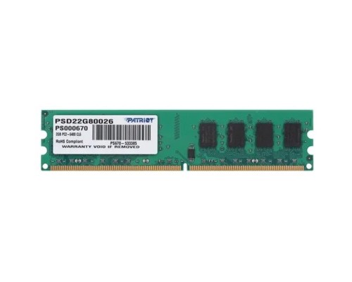 [Модуль памяти] Patriot DDR2 DIMM 2GB (PC2-6400) 800MHz PSD22G80026