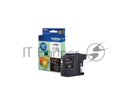 Картридж струйный Brother LC663BK черный, 600 стр., для Brother MFC-J2320/J2720