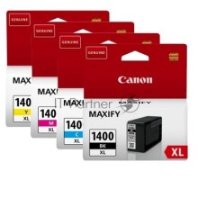 Картридж струйный CANON PGI-1400XL BK/C/M/Y MULTI (набор черный/голубой/пурпурный/желтый) для MAXIFY МВ2040/МВ2340