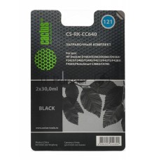 Заправочный набор Cactus CS-RK-CC640 черный (2x30мл) HP DeskJet D1663/D2563 PhotoSmart; C4683/C4783