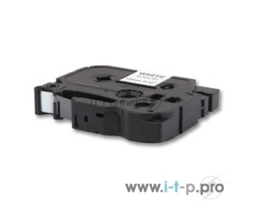 Лента Cactus CS-TZ231 для печати наклеек в устройствах Brother P-touch черный на белом 12мм х 8м