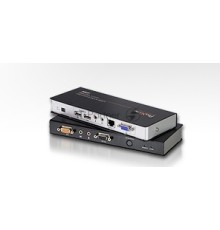 Переключатель ATEN CE770-(AT-G) Удлинитель, SVGA+KBD&MOUSE USB+AUDIO+RS232, 300 метр., 1xUTP Cat5e, SPHD15+HD-DB15+2xUSB A-тип+ 2xMINI JACK+DB9, Female, с KVM-шнуром USB 1.8м., Б.П. 220> 5.3V
