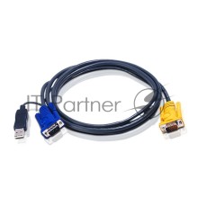 Переключатель ATEN 2L-5202UP Шнур, монитор+клавиатура+мышь Intelligent CABLE HD15M/USBAM 1.8M