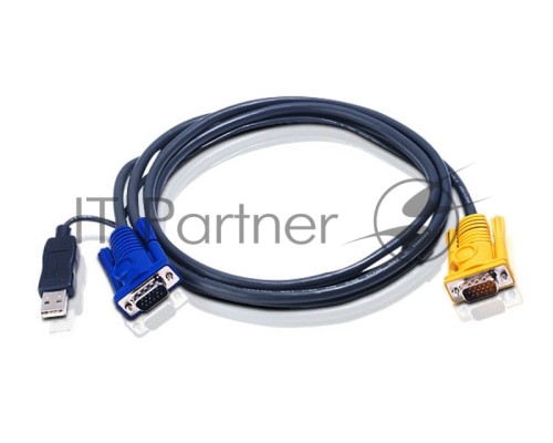 Переключатель ATEN 2L-5202UP Шнур, монитор+клавиатура+мышь Intelligent CABLE HD15M/USBAM 1.8M