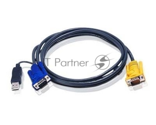 Переключатель ATEN 2L-5202UP Шнур, монитор+клавиатура+мышь Intelligent CABLE HD15M/USBAM 1.8M
