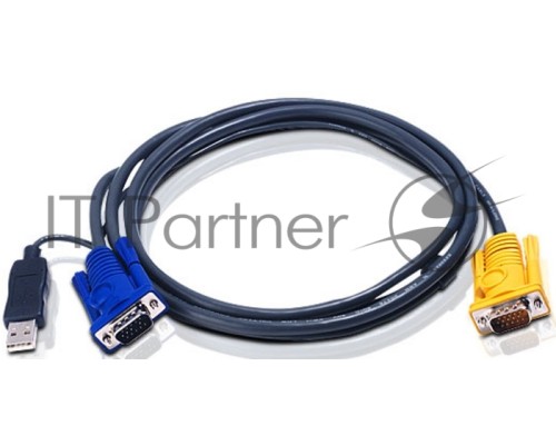 Переключатель ATEN 2L-5202UP Шнур, монитор+клавиатура+мышь Intelligent CABLE HD15M/USBAM 1.8M