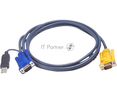 Переключатель ATEN 2L-5202UP Шнур, монитор+клавиатура+мышь Intelligent CABLE HD15M/USBAM 1.8M