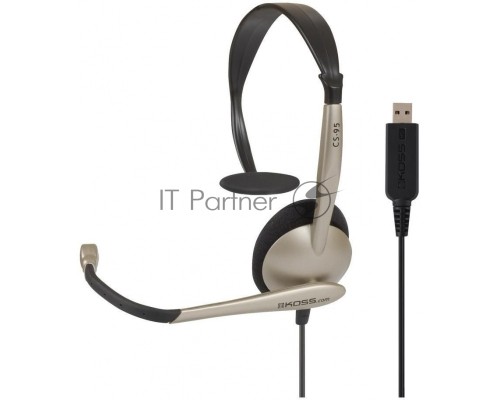 Гарнитура KOSS CS-95 USB для ПК, 32 Ом, 91 dB, чёрн/серебр
