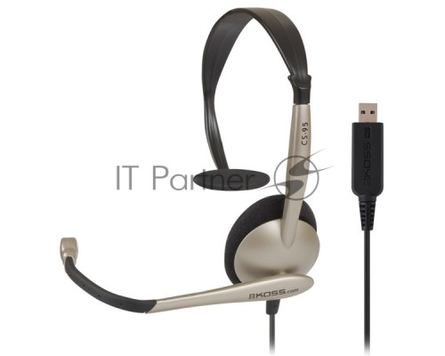 Гарнитура KOSS CS-95 USB для ПК, 32 Ом, 91 dB, чёрн/серебр