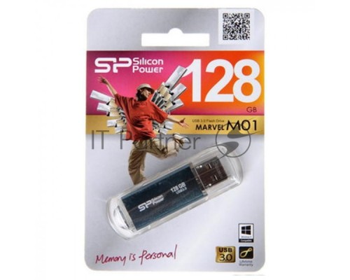 Флэш Диск Silicon Power USB Drive 128Gb Marvel M01 SP128GBUF3M01V1B {USB3.0, Blue}