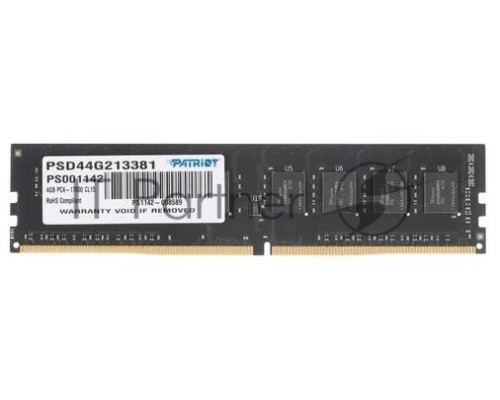 Оперативная память Patriot 4Gb DDR4 2133MHz PSD44G213381, DIMM RTL PC4-17000 CL15 288-pin 1.2В Оперативная память Patriot 4Gb DDR4 2133MHz PSD44G213381, DIMM RTL PC4-17000 CL15 288-pin 1.2В