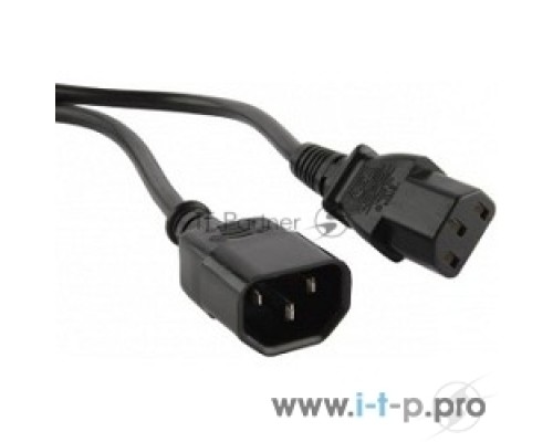 Кабель Hyperline PWC-IEC13-IEC14-10-BK Кабель питания монитор-компьютер IEC 320 C13 - IEC 320 C14 (3x1.0), 10A, прямая вилка, 10 м