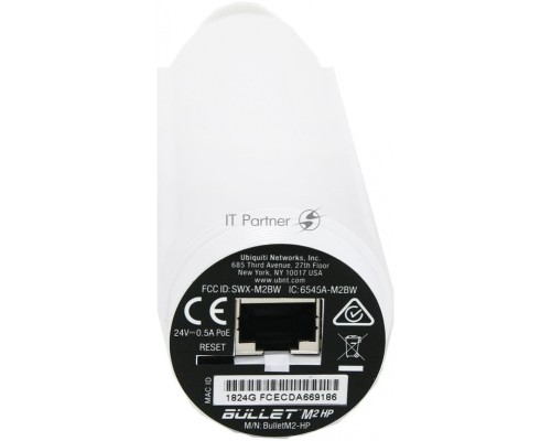 Точка доступа UBIQUITI BulletM2-HP точка доступа Bullet M2. Ультракомпактная всепогодная Wi-Fi и AirMAX точка доступа