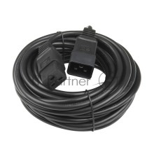 Кабель Hyperline PWC-IEC19-IEC20-10-BK Кабель питания IEC 320 C19 - IEC 320 C20 (3x1.5), 16A, прямая вилка, 10 м