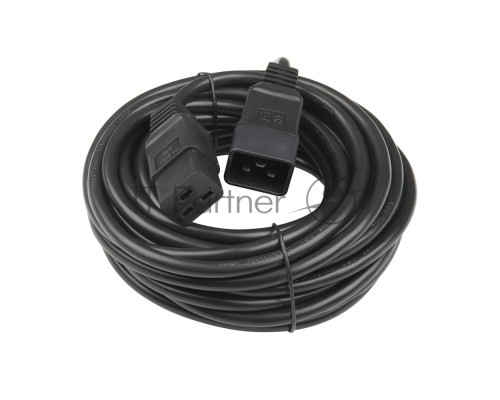 Кабель Hyperline PWC-IEC19-IEC20-10-BK Кабель питания IEC 320 C19 - IEC 320 C20 (3x1.5), 16A, прямая вилка, 10 м