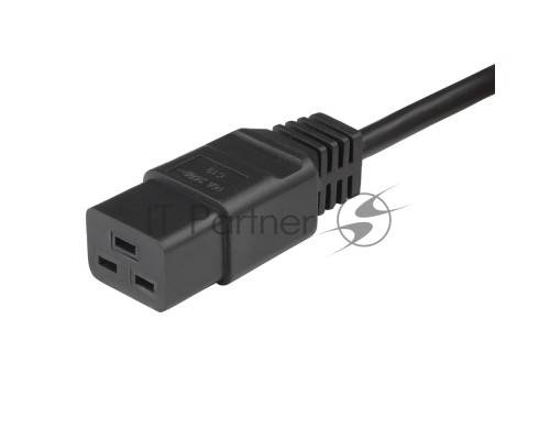 Кабель Hyperline PWC-IEC19-IEC20-10-BK Кабель питания IEC 320 C19 - IEC 320 C20 (3x1.5), 16A, прямая вилка, 10 м