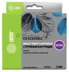 Картридж струйный Cactus CS-LC525XLC голубой (14.4мл) для Brother DCP-J100/J105/J200