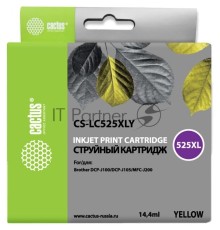 Картридж струйный Cactus CS-LC525XLY желтый (14,4 мл) для Brother DCP-J100/J105/J200