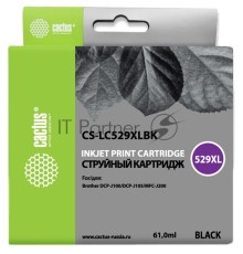 Картридж струйный Cactus CS-LC529XLBK черный для Brother DCP-J100/J105/J200 (58мл)