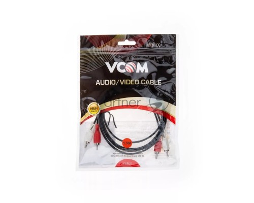 Кабель VCOM VAV7158-1.5M Кабель соединительный 2xRCA (M) - 2xRCA (M) черный 1,5m