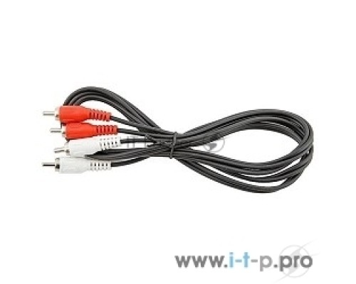Кабель VCOM VAV7158-1.5M Кабель соединительный 2xRCA (M) - 2xRCA (M) черный 1,5m