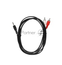 Кабель VCOM VAV7183-1.8M Кабель соединительный 3.5 Jack (M) - 2xRCA (M), стерео, аудио,  1.8м 