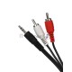 Кабель VCOM VAV7183-1.8M Кабель соединительный 3.5 Jack (M) - 2xRCA (M), стерео, аудио,  1.8м 