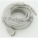Кабель VGA DB15 (m)/DB15 (m) 15м феррит.кольца